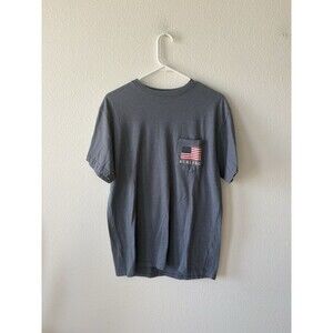 Burlebo Men’s Gray Flag Graphic Patriotic T-Shirt Size Medium